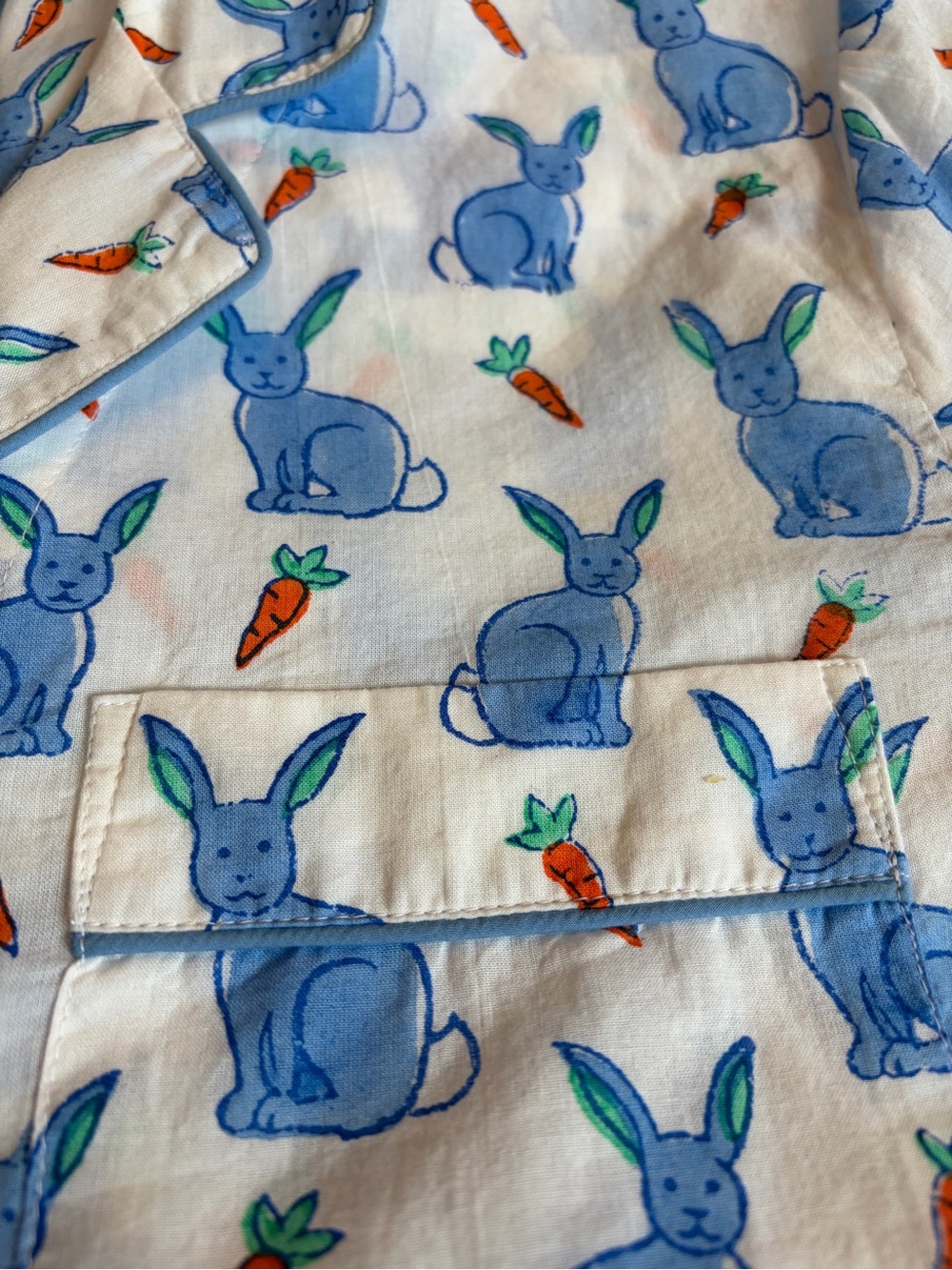 Roller Rabbit Romy The Rabbit Blue Short Sleeve and Shorts Pajama Set - Picture 7 of 7